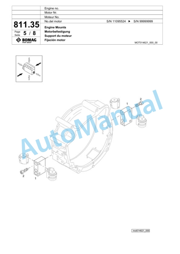 Bomag BF 600P HSE Paver Spare Parts Catalogue 00800719-5