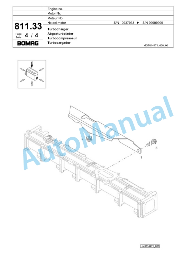 Bomag BF 691 C -HB Paver Spare Parts Catalogue 00800703-4
