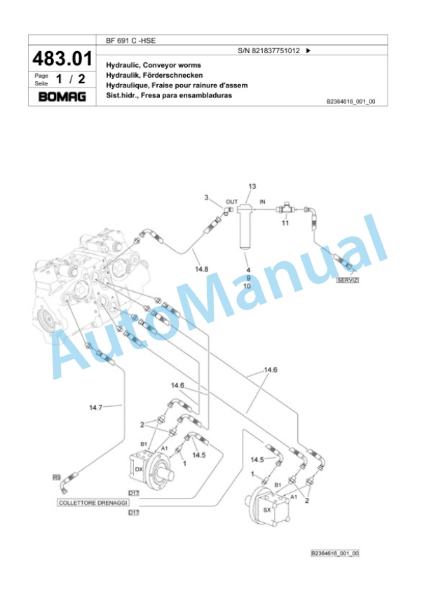 Bomag BF 691 C -HSE Paver Spare Parts Catalogue 00800689-2