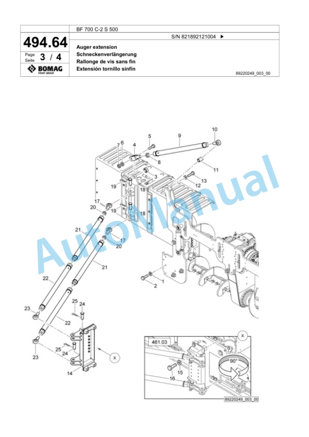 Bomag BF 700 C-2 S 500 Paver Spare Parts Catalogue 00824493-3