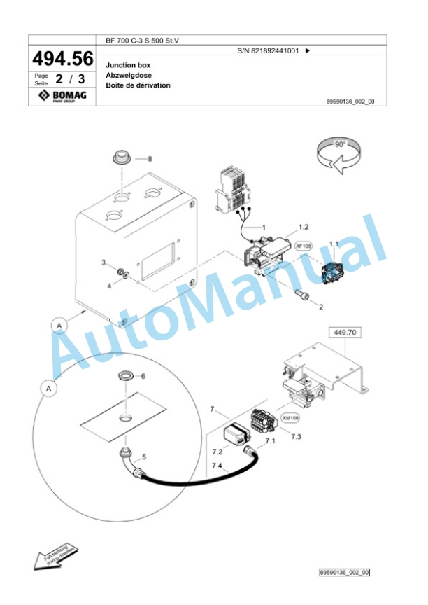 Bomag BF 700 C-3 S 500 St.V Paver Spare Parts Catalogue 00827171-2