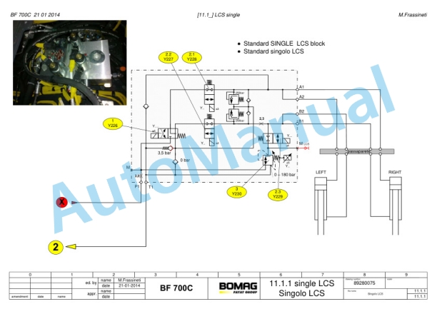 Bomag BF 700 C Hydraulic Schematic 89280075-3