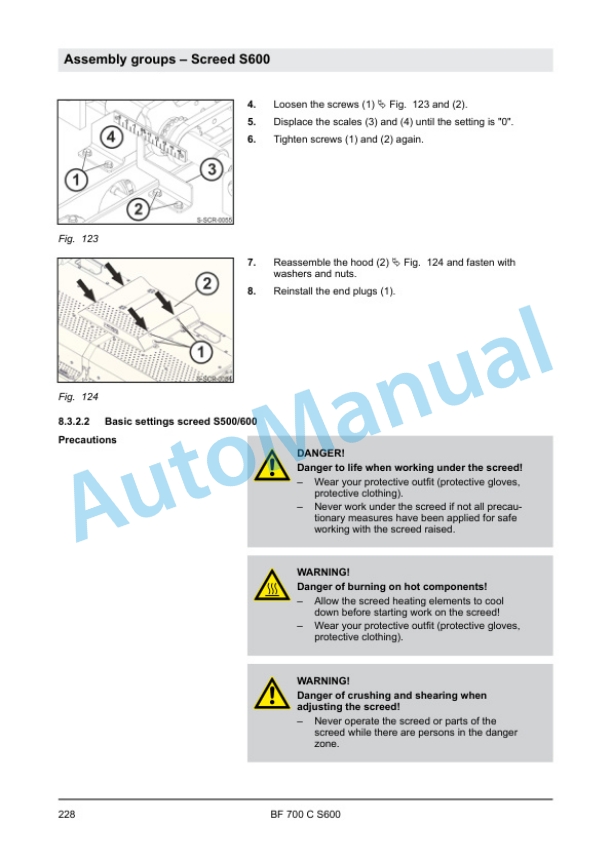 Alternative view of Bomag BF 700 C S600 Paver Service Manual 00840006