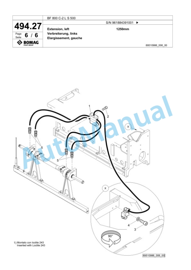 Bomag BF 800 C-2 L S 500 Paver Spare Parts Catalogue 00827133-2