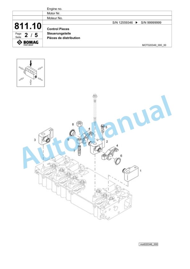 Bomag BF 800 C-2 S600 HMI1.0 St3 Paver Spare Parts Catalogue 00825861-5