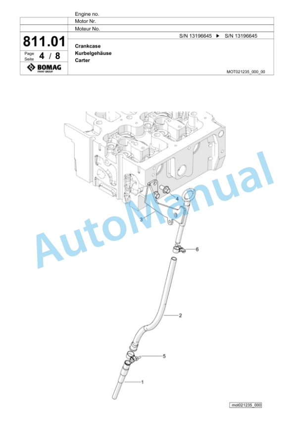 Bomag BF 800 C-3 S 500 St.V Paver Spare Parts Catalogue 00826983-5