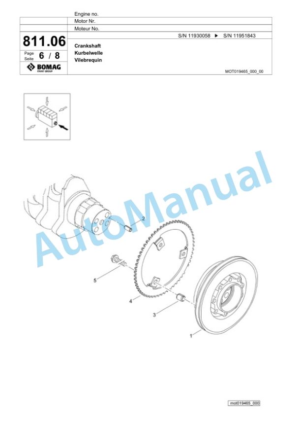 Bomag BF 800 C S500 Paver Spare Parts Catalogue 00800935-4