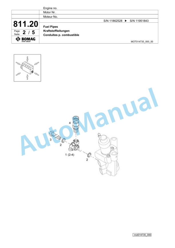 Bomag BF 800 C S500 Paver Spare Parts Catalogue 00800935-5