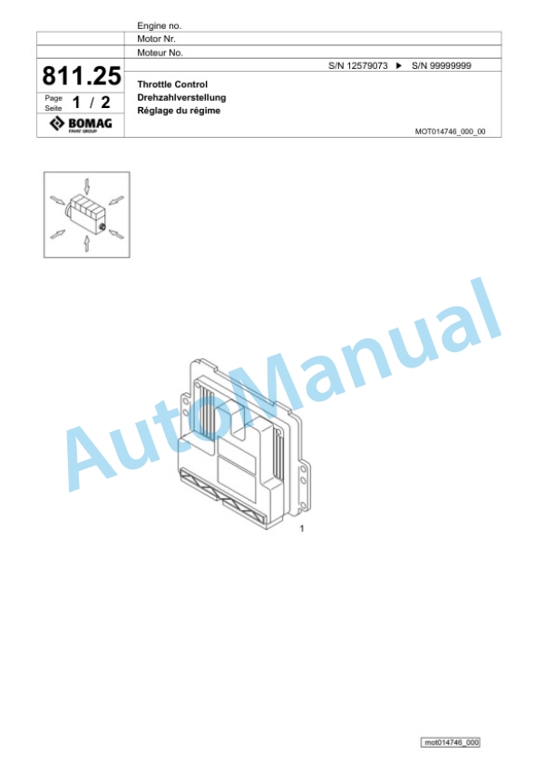 Bomag BF 800 C S500 Paver Spare Parts Catalogue 00826231-4