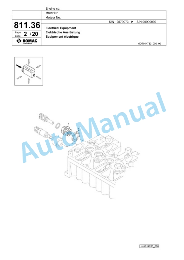 Bomag BF 800 C S500 Paver Spare Parts Catalogue 00826231-5