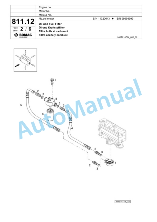 Bomag BF 800 C S600 Paver Spare Parts Catalogue 00800683-5