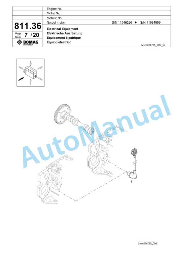 Bomag BF 800 C S600 Paver Spare Parts Catalogue 00824541-5