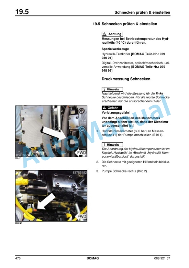 Alternative view of Bomag BF 800-P Road Paver Service Training 00892157