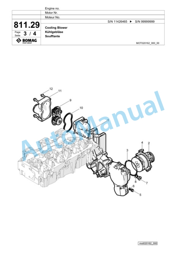 Bomag BF 800 P S600 - 4i Paver Spare Parts Catalogue 00800929-4