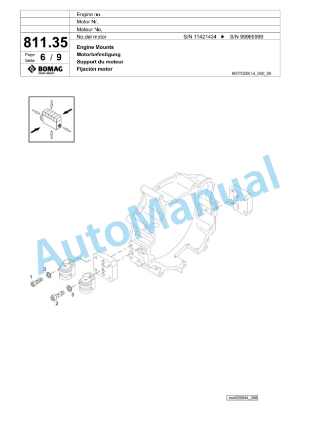 Bomag BF 800 P S600 - 4i Paver Spare Parts Catalogue 00824219-4