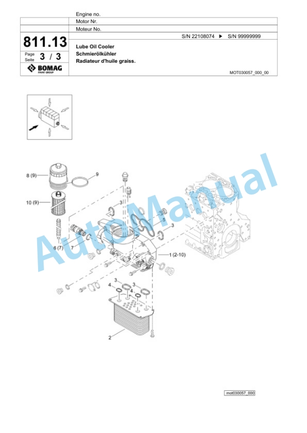 Bomag BF 880 C-3 S 600 Paver Spare Parts Catalogue 00826635-5