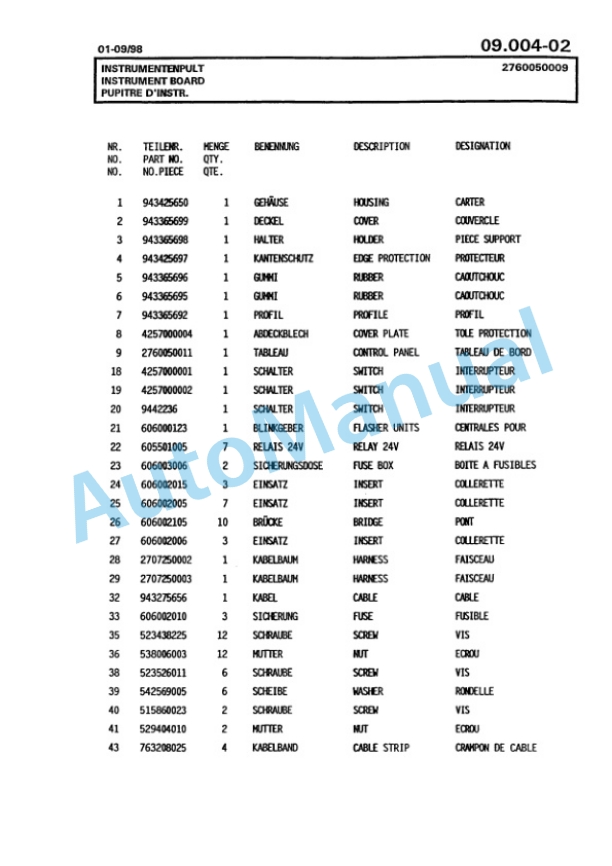 Bomag BG 110 TA Motor Grader Spare Parts Catalogue 00811218-3
