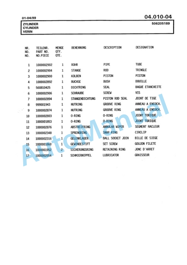 Bomag BG 160T Motor Grader Spare Parts Catalogue 00811214-2
