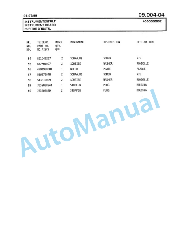 Bomag BG 160T Motor Grader Spare Parts Catalogue 00811214-3