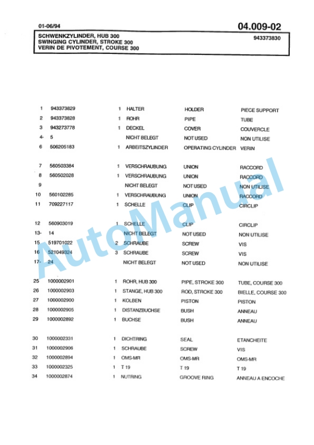 Bomag BG 160TA Motor Grader Spare Parts Catalogue 00811228-2