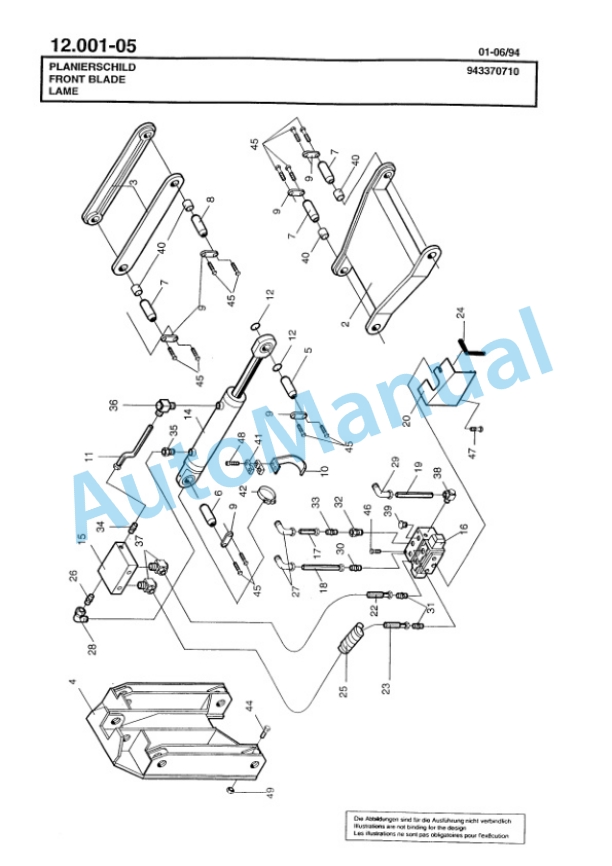 Bomag BG 160TA Motor Grader Spare Parts Catalogue 00811228-4