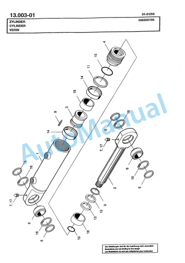 Bomag BG 190T Motor Grader Spare Parts Catalogue 00811230-4