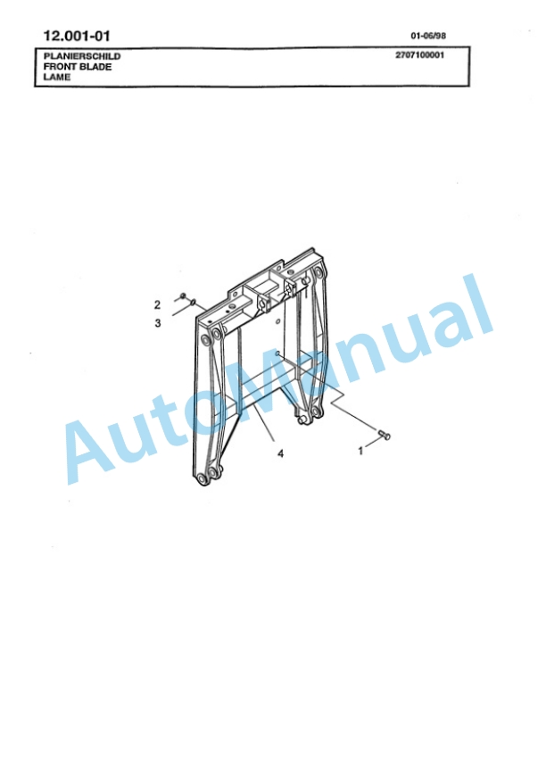 Bomag BG 90 A Motor Grader Spare Parts Catalogue 00811223-4