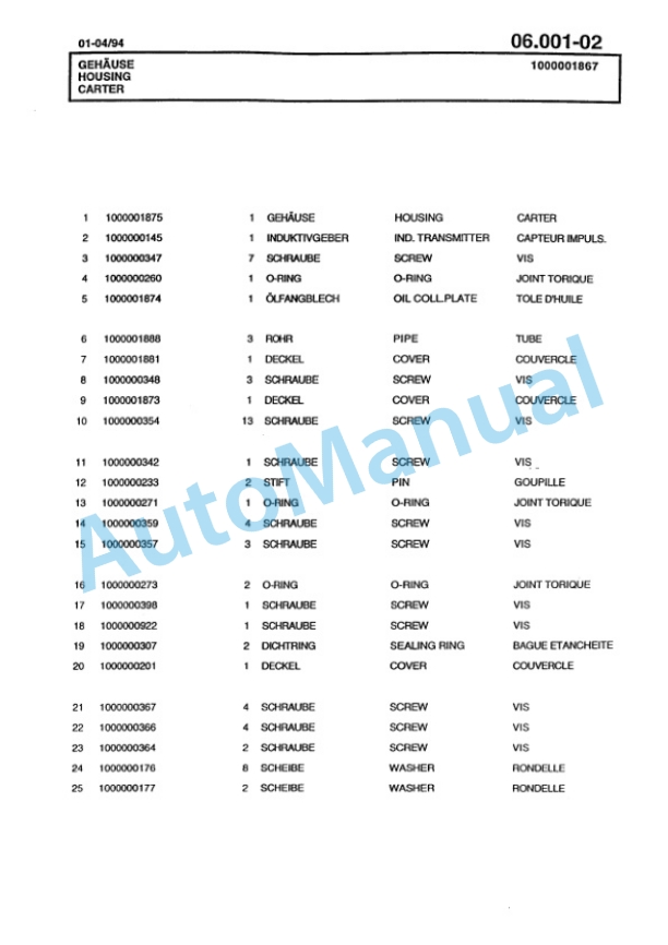 Bomag BG 90 A Motor Grader Spare Parts Catalogue 00811224-2