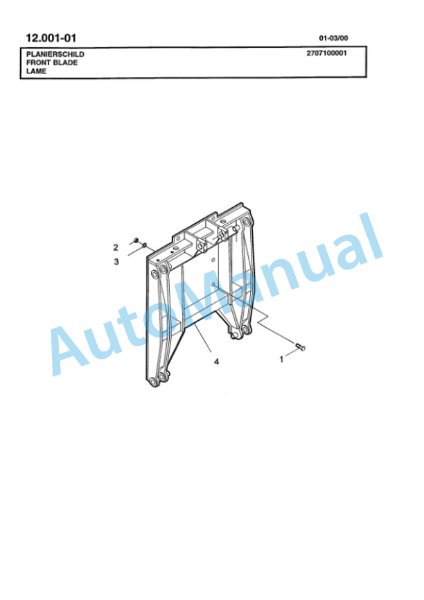 Bomag BG 90 A Motor Grader Spare Parts Catalogue 00811224-4