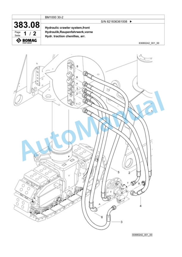 Bomag BM 1000-30-2 Cold Milling Planer Spare Parts Catalogue 00800667-3