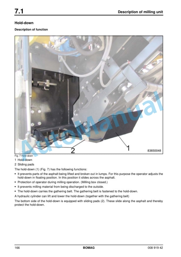 Alternative view of Bomag BM 1000-30-2 to BM 1300-30-2-PB Cold Milling Machine Service Training 00891942