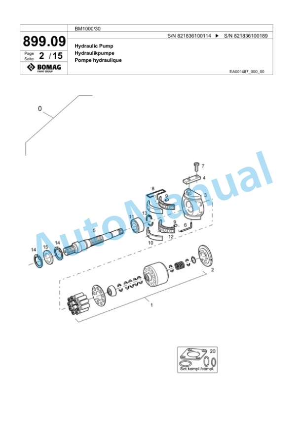 Bomag BM 1000-30 Cold Milling Planer Spare Parts Catalogue 00800605-4