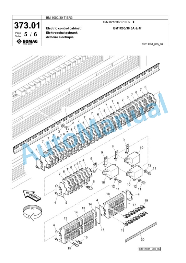 Bomag BM 1000-30 TIER3 Cold Milling Planer Spare Parts Catalogue 00825091-2