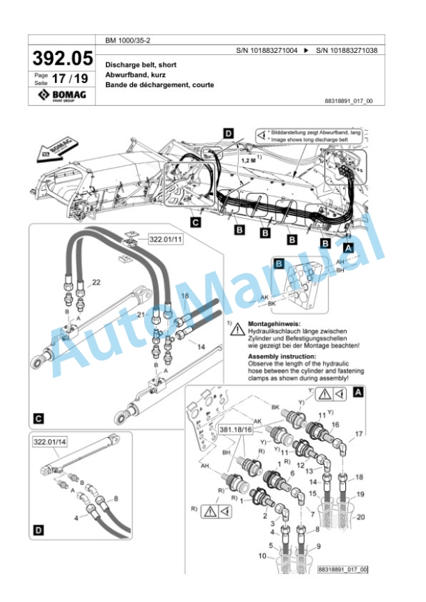 Bomag BM 1000-35-2 Cold Milling Planer Spare Parts Catalogue 00826457-3