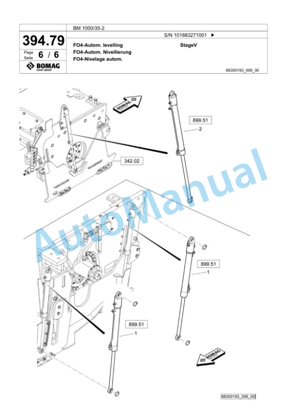 Bomag BM 1000-35-2 Cold Milling Planer Spare Parts Catalogue 00826457-4