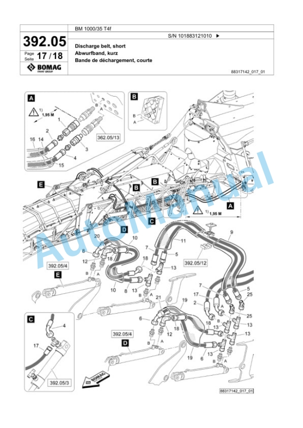 Bomag BM 1000-35 T4f Cold Milling Planer Spare Parts Catalogue 00825165-3