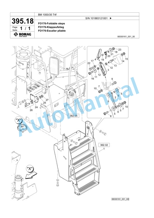 Bomag BM 1000-35 T4f Cold Milling Planer Spare Parts Catalogue 00825165-4