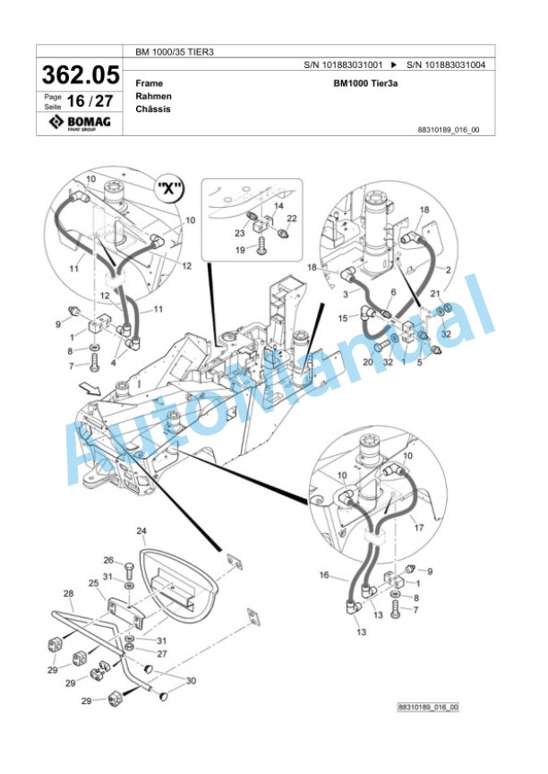 Bomag BM 1000-35 TIER3 Cold Milling Planer Spare Parts Catalogue 00824569-2