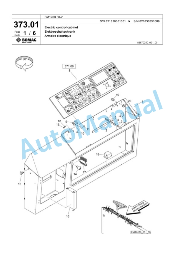 Bomag BM 1200 30-2 Cold Milling Planer Spare Parts Catalogue 00800669-2