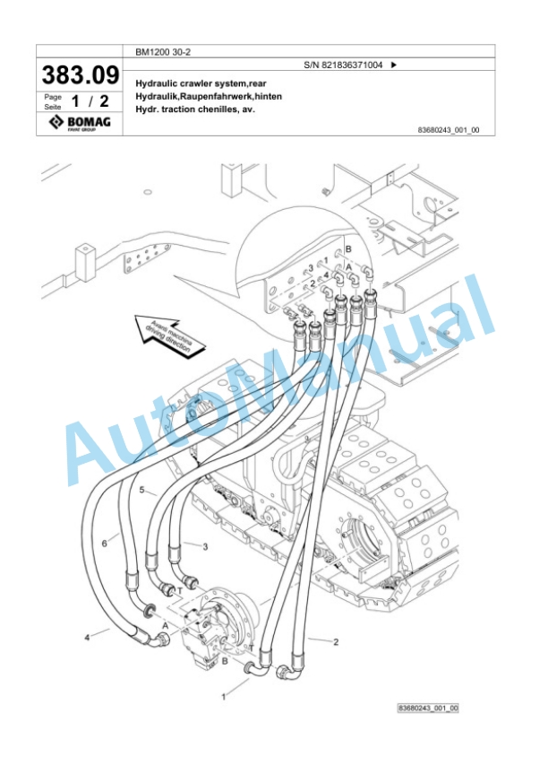Bomag BM 1200 30-2 Cold Milling Planer Spare Parts Catalogue 00800671-3