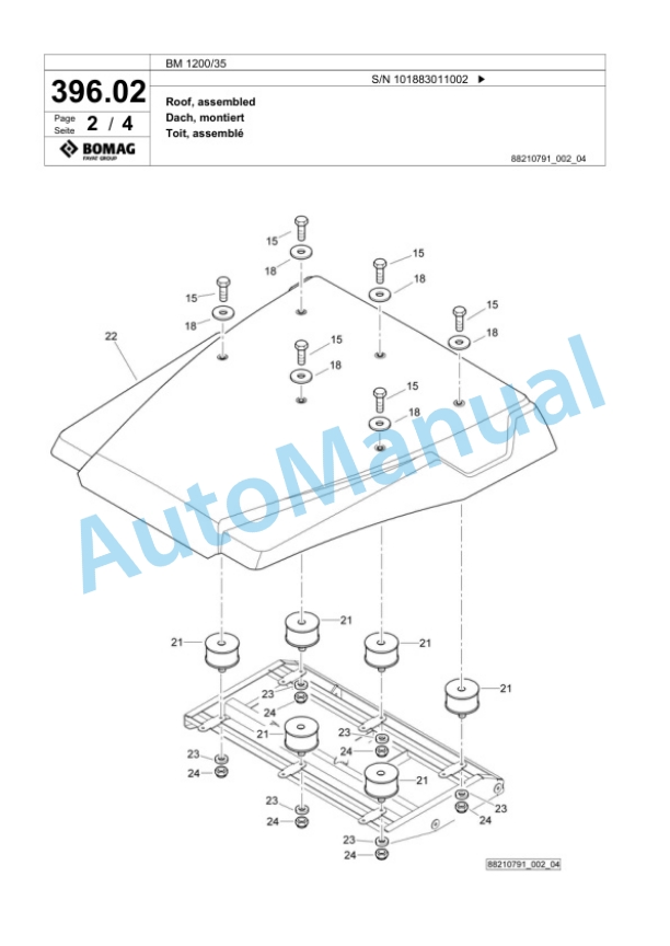 Bomag BM 1200-35 Cold Milling Planer Spare Parts Catalogue 00824533-5