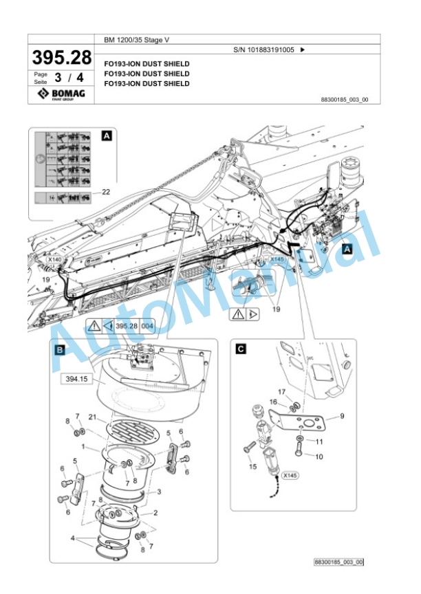 Bomag BM 1200-35 Stage V Cold Milling Planer Spare Parts Catalogue 00825895-4