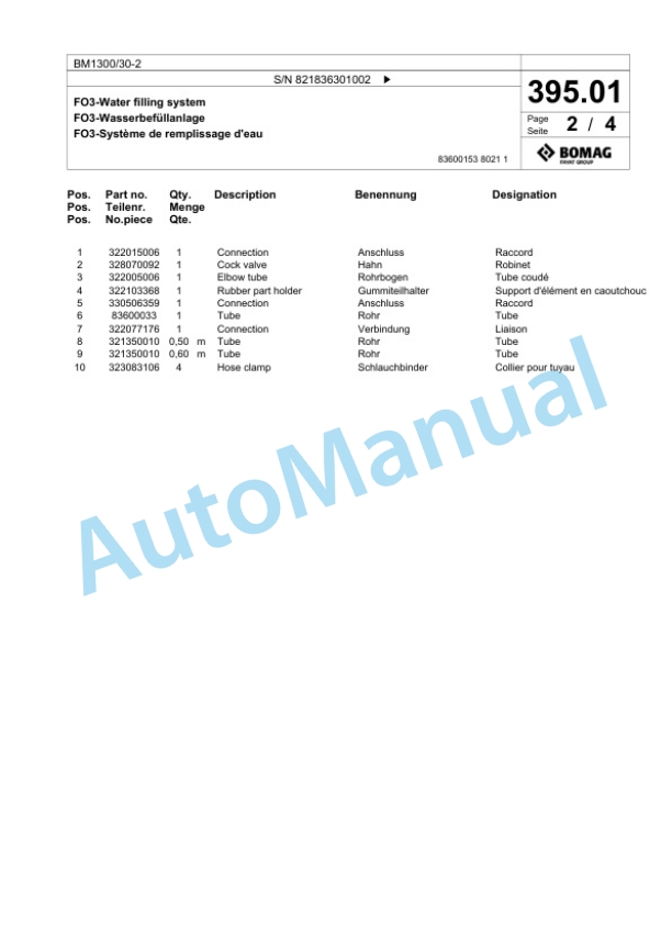 Bomag BM 1300-30-2 Cold Milling Planer Spare Parts Catalogue 00800673-5