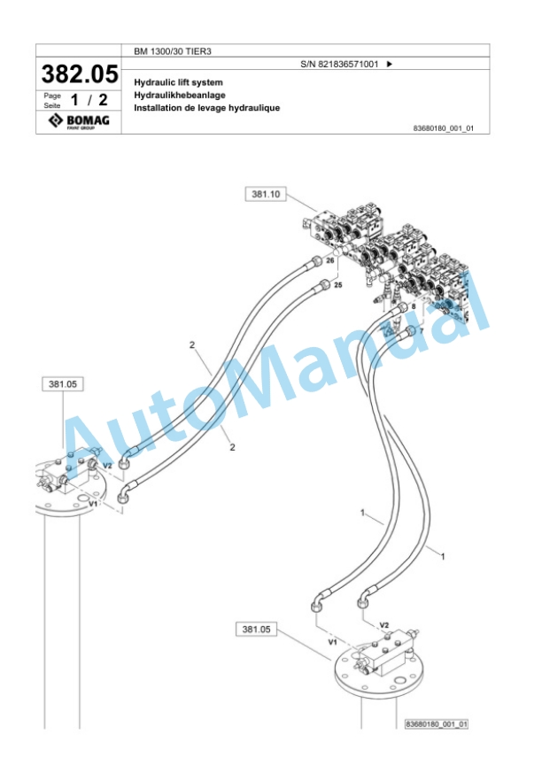 Bomag BM 1300-30 TIER3 Cold Milling Planer Spare Parts Catalogue 00825095-3