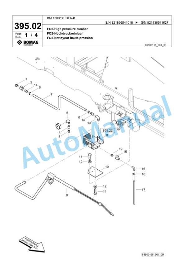 Bomag BM 1300-30 TIER4f Cold Milling Planer Spare Parts Catalogue 00824965-5