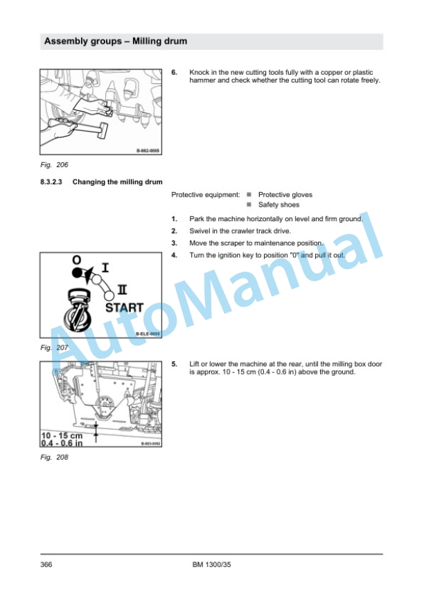 Alternative view of Bomag BM 1300-35 Cold Planer Service Manual 00840112