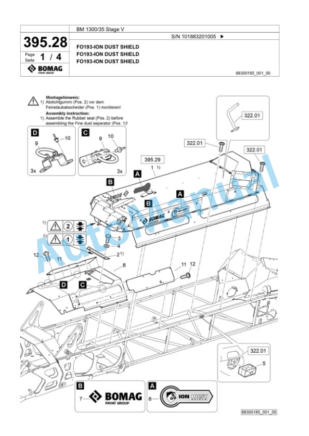 Bomag BM 1300-35 Stage V Cold Milling Planer Spare Parts Catalogue 00825897-4