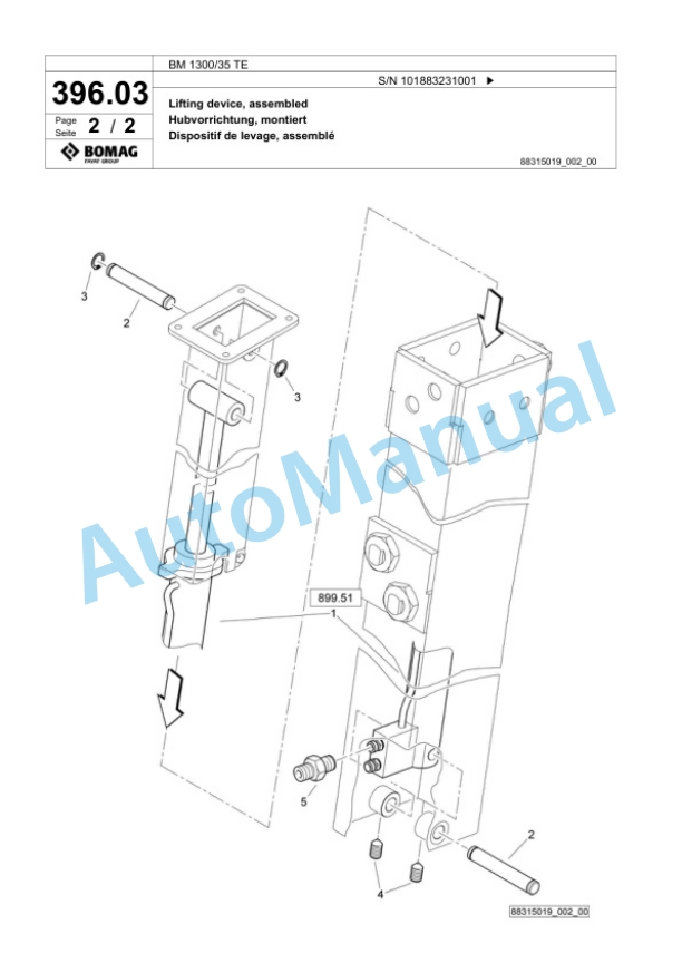 Bomag BM 1300-35 TE Cold Milling Planer Spare Parts Catalogue 00825879-4