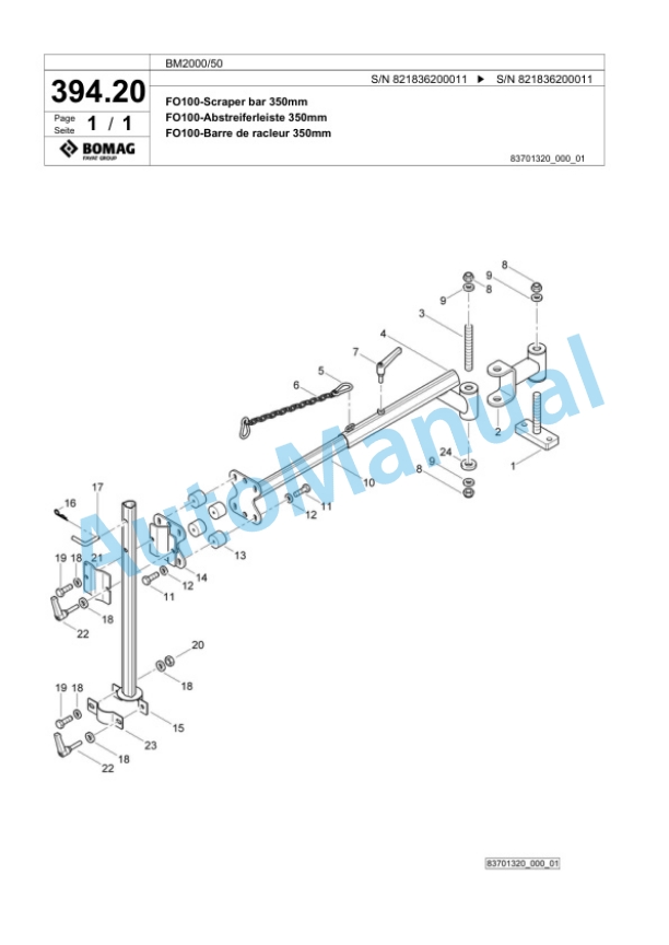 Bomag BM 2000-50 Cold Milling Planer Spare Parts Catalogue 00800629-4