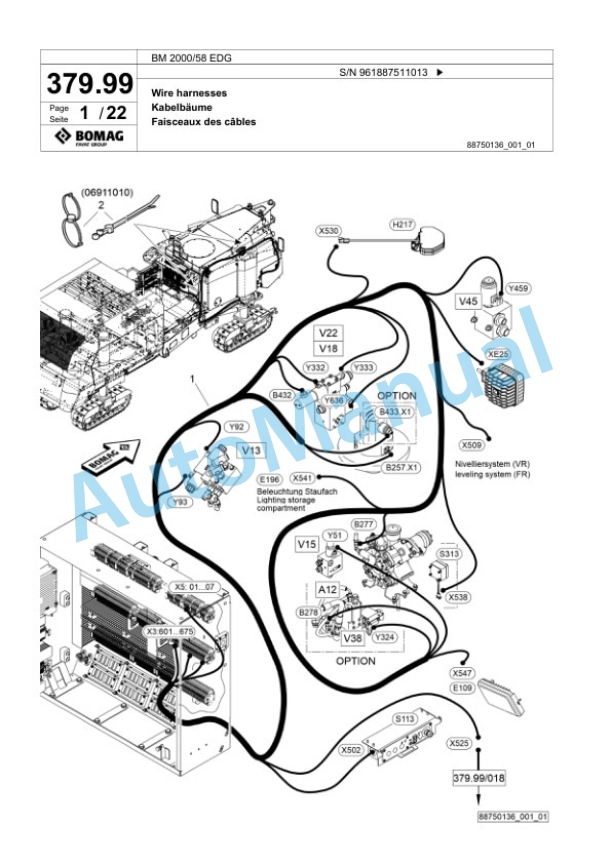 Bomag BM 2000-58 EDG Cold Milling Planer Spare Parts Catalogue 00827129-2